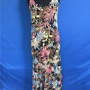 Hurley Maxi Dress Palm Lined Large Beach Vacation